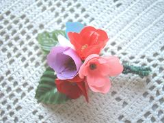 アンティーク　セルロイドお花のブローチＡ｜ヴィンテージDeco