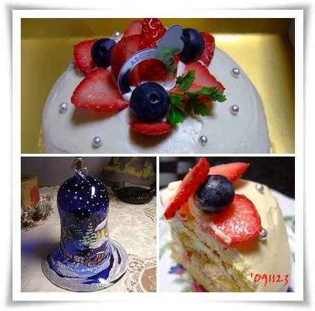ケーキとオーナメント