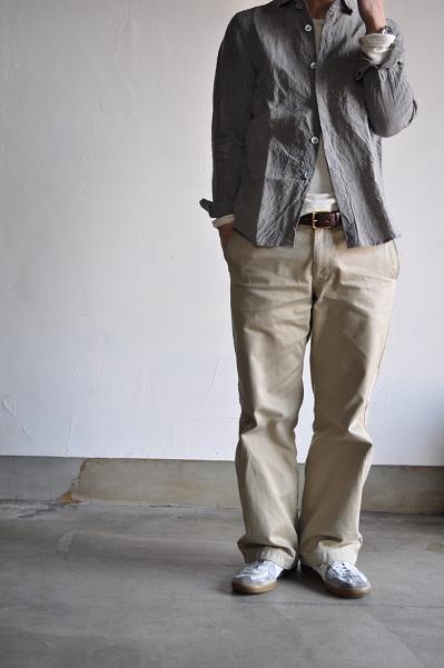 RINEN/リネン Linen Inlay U-neck