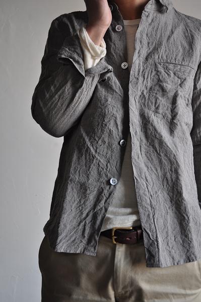 RINEN/リネン Linen Inlay U-neck
