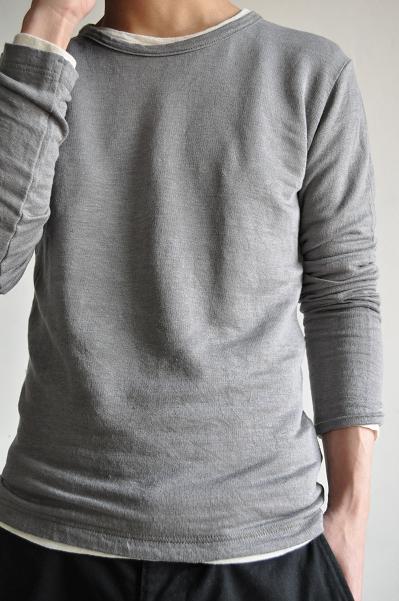 RINEN/リネン Linen Inlay U-neck