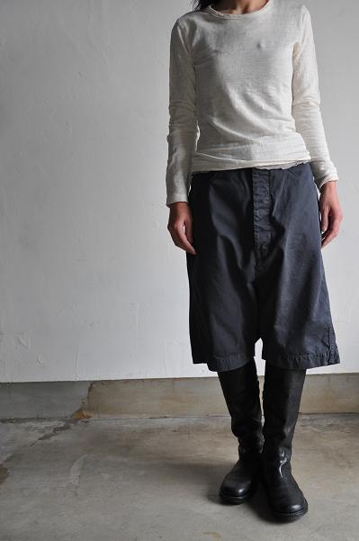 RINEN/リネン Linen Inlay U-neck