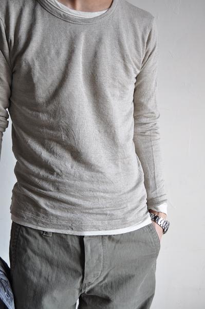 RINEN/リネン Linen Inlay U-neck