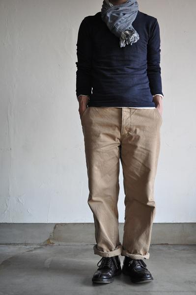 RINEN/リネン Linen Inlay U-neck
