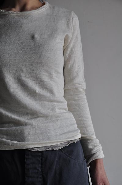RINEN/リネン Linen Inlay U-neck