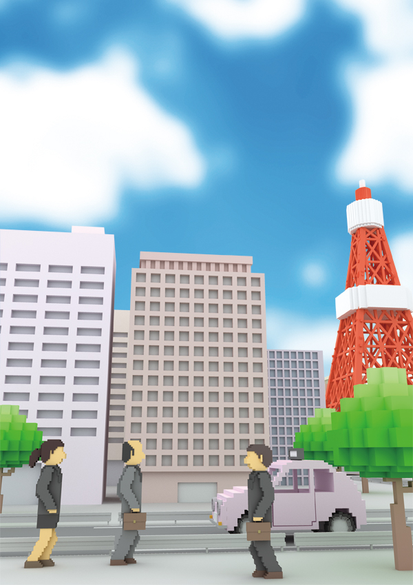ドット絵3DCGイラスト　東京タワー