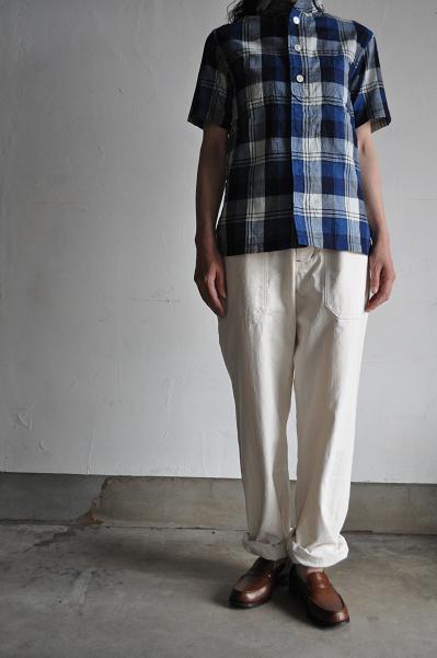 NATIC/ナティック Indigo Check Short Sleeves Shirt