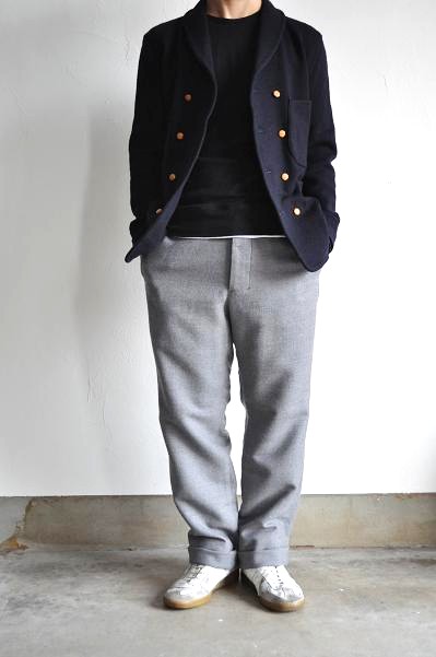 HAVERSACK ATTIRE/ハバーサック アタイア ウールニットダブルフェイス ショールカラー ダブル ジャケット<br />