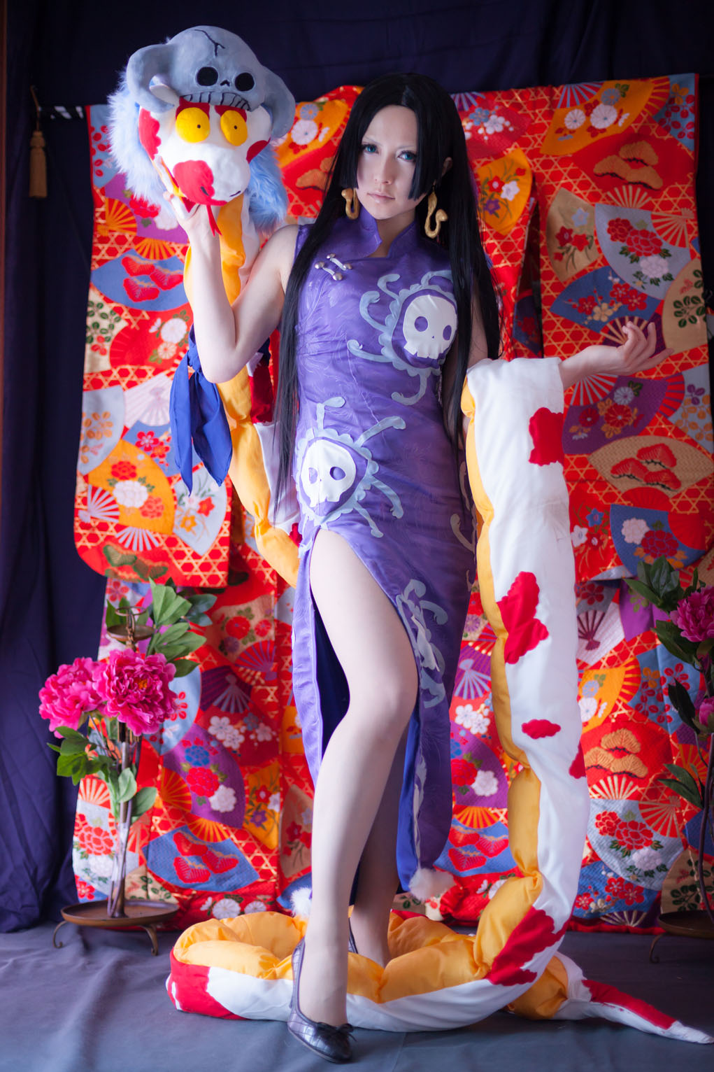 Blue Eyes Boa Hancock Cosplay Kimono Mao Ii One Piece Plushie Purple Hair