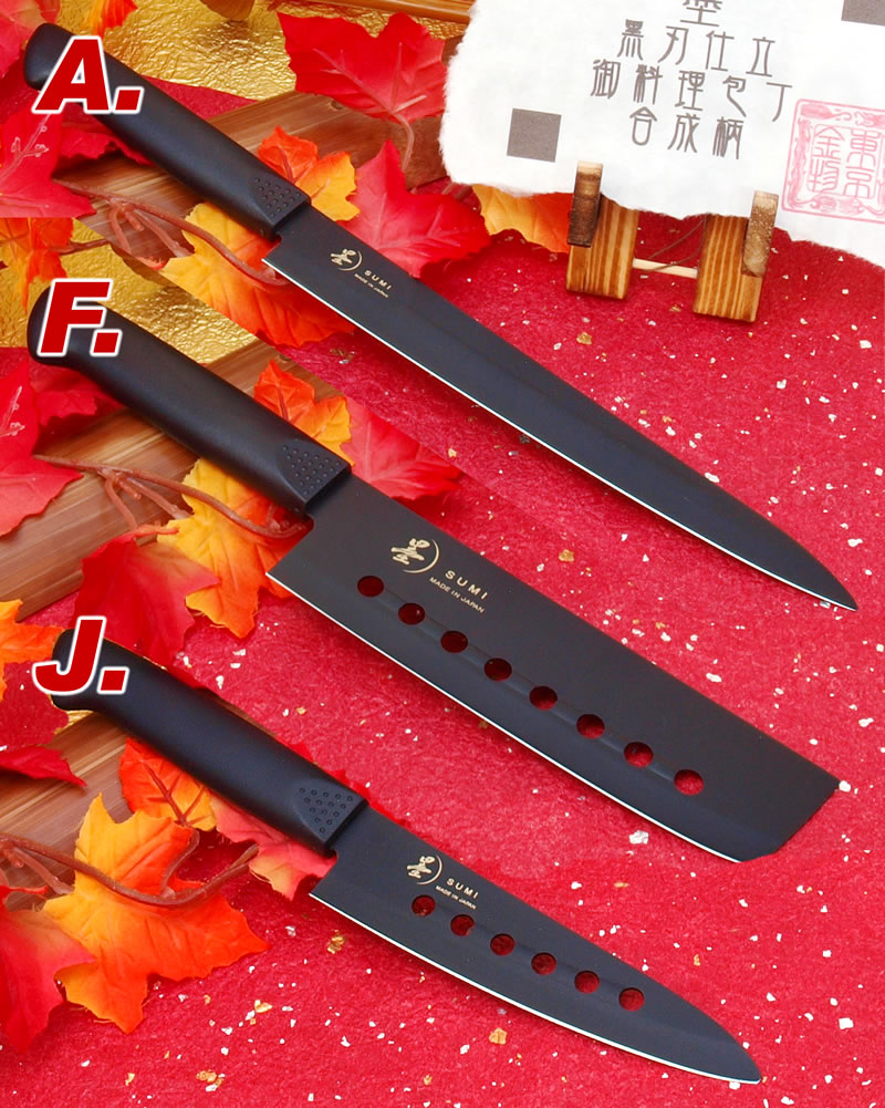 Japanese Yanagi Deba Santoku Nakiri chef knife Black SS eBay