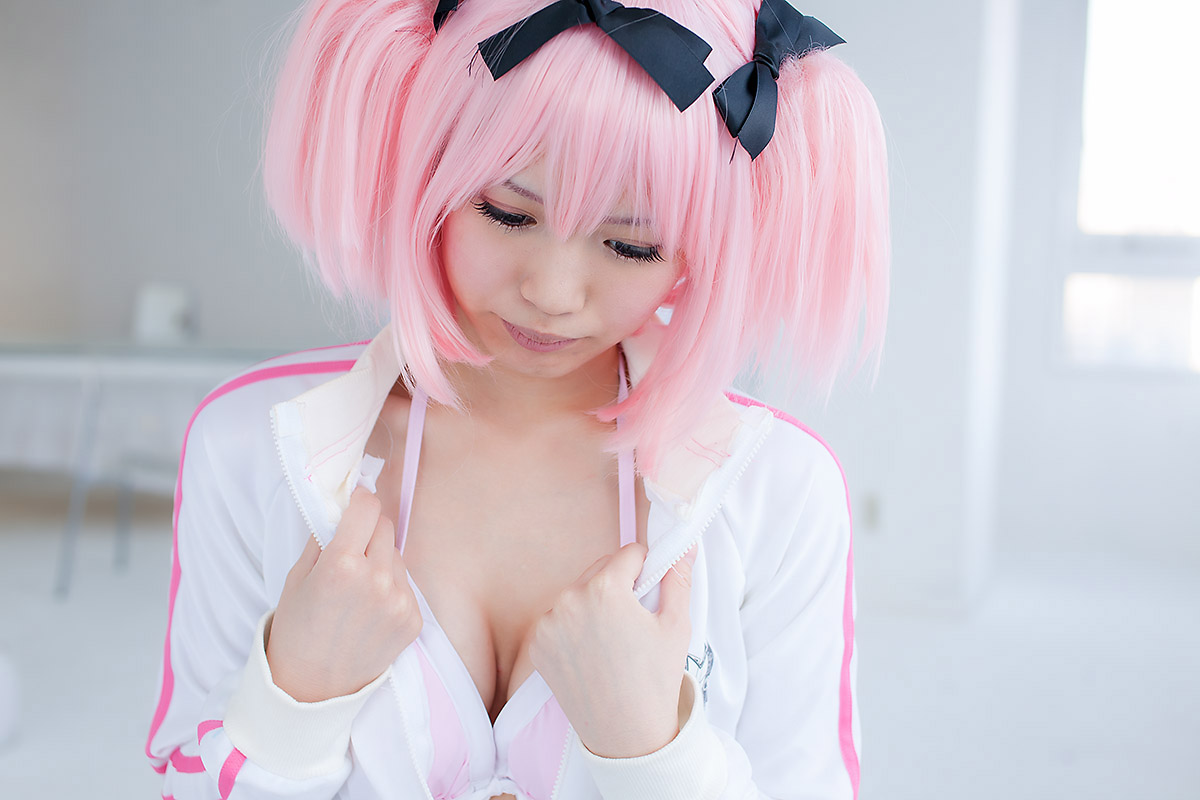 Aisu Bra Cosplay Hairbows Hibari Senran Kagura Pink Hair Senran