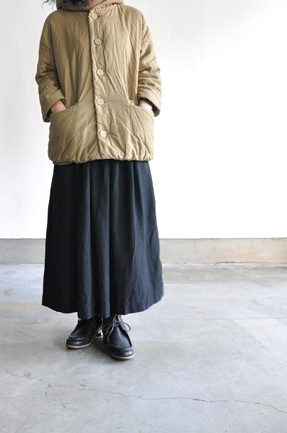 jujudhau/ズーズーダウ GATHER SKIRT(W/C BLACK)