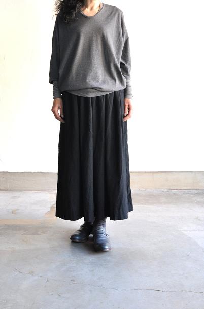 jujudhau/ズーズーダウ GATHER SKIRT(W/C BLACK)
