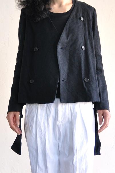 ゴーシュ シルクリネンツイル ノーカラー ジャケット