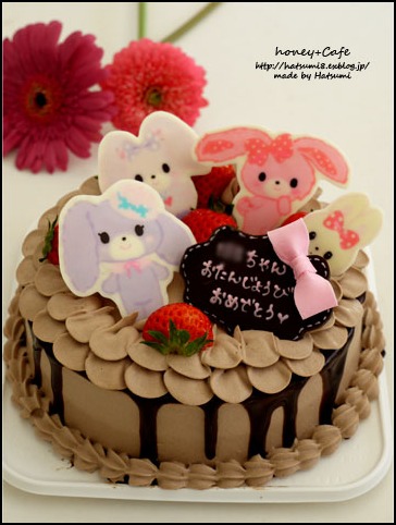 f0183914_22315153. チョコでひらひら~ぼんぼんりぼんのケーキ♪