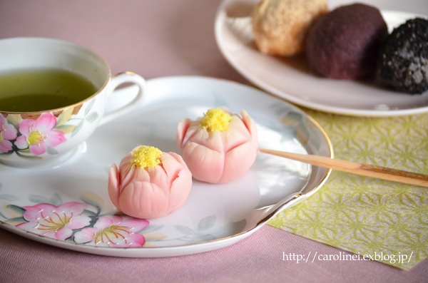 お彼岸の牡丹餅と、牡丹練りきり　Homemade Botamochi & Botan nerikiri(Japanese traditional sweets) - お茶の時間にしましょうか－キャロ＆ローラのちいさなまいにち－　Caroline & Laura's tea break