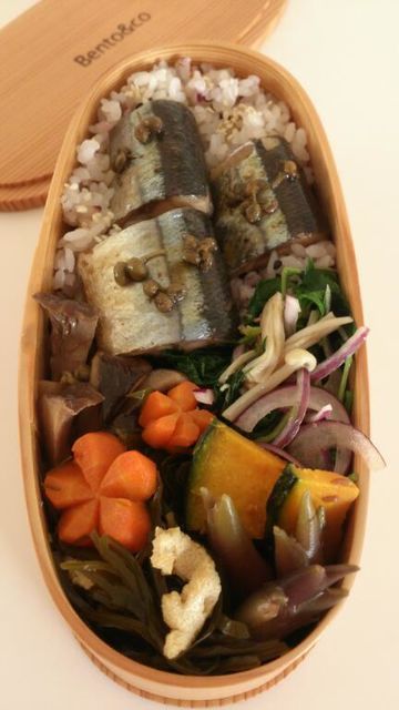 2016/9/12さんまとエリンギの有馬煮のお弁当 - お弁当と春の空