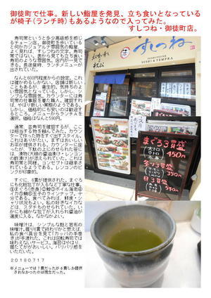 御徒町で仕事。新しい鮨屋を発見、立ち食いとなっているが椅子(ランチ時)もあるようなので入ってみた。寿司常・御徒町店。