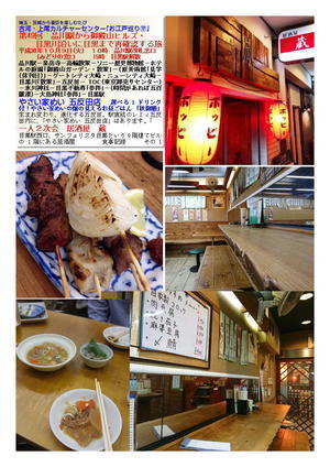 一人２次会　居酒屋　蔵　第49回　品川駅から御殿山ヒルズ・目黒川沿いに目黒まで再確認する旅　古河・上尾カルチャーセンター｢お江戸巡り⑰｣