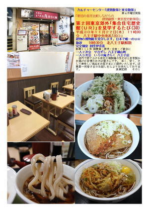 一人３次会　いろり庵きらく 八王子店　第２回東京郊外｢集合住宅歴史館(ＵＲ)｣を見学するたび(30)　カルチャーセンター｢建築散策と東京散策｣