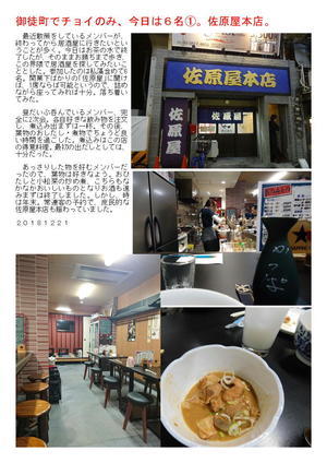 御徒町でチョイのみ、今日は６名➀。佐原屋本店。