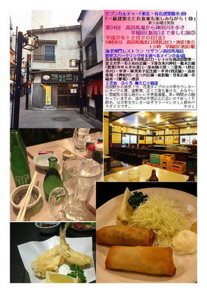 ２次会　ふくろ 美久仁小路店　第34回　高田馬場から神田川を歩き新宿まで楽しむ旅③　セブンカルチャー｢東京・有名建築散歩｣⑬　食事記録