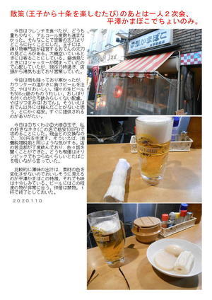 散策(王子から十条を楽しむたび)のあとは一人２次会、平澤かまぼこでちょいのみ。