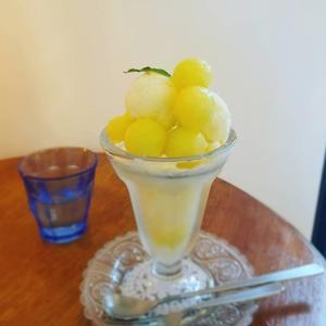 Cafe Patra-カフェパトラ- ＊ ８月のメロンパフェ＆杏のチーズケーキ♪ - ぴきょログ～軽井沢でぐーたら生活～