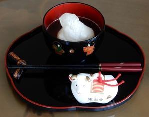 絵に描いた餅（mochi rice cake in red bean soup） - ももさへづり＊やまと編＊cent chants d'une chouette (Yamato＊Japon)
