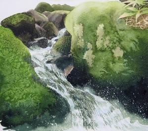 ３月の課題の教室 滝を描く 小林啓子水彩画の部屋