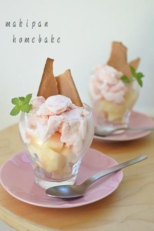 ピーチアイスと桃のパフェ風 - マキパン・・・homebake　パンとお菓子と時々ワイン・・・