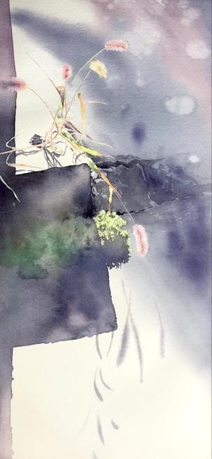 桔梗 水彩画 青山一樹 水彩画のひととき
