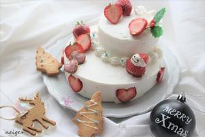 ２０２１メリークリスマス！今年はサンタが可愛い２段のいちごケーキ - neige+ 手作りのある暮らし