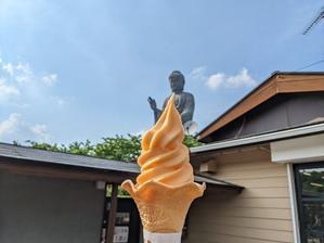 茨城クインシーメロンのソフトクリーム（ひたちの里 牛久大仏店） - ｅｉｈｏのブログ２