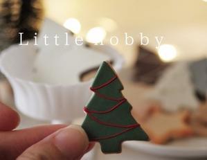 クリスマスツリーのフェイクアイシングクッキー　樹脂粘土で - Little hobby