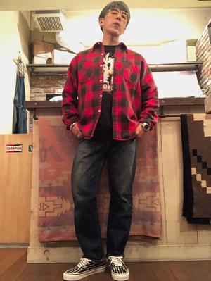 1970s " BIG MAC - J.C Penney - MADE IN U.S.A - " VINTAGE - HEAVY FLANNEL - B/CHECK WORK SHIRTS ※大判 - CAL DEAN -vintage clothing-