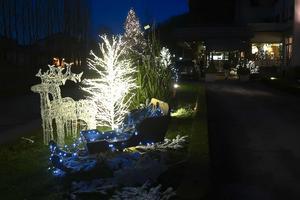 光るトナカイ・ツリーおでむかえクリスマス近いイタリア温泉宿 - イタリア写真草子