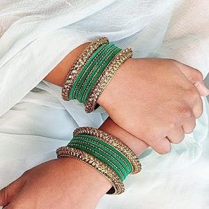 Efulgenz BohoEfulgenz BohoIndian Jewelry Tribal Crystal Velvet Bracelet Bangle Set - 