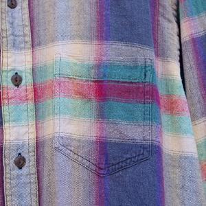 1980s Chaps Ralph Lauren Shadow Plaid Flannel Shirt Made in USA !! / アメリカ製 チャップス ラルフ オンブレ 古着 - 