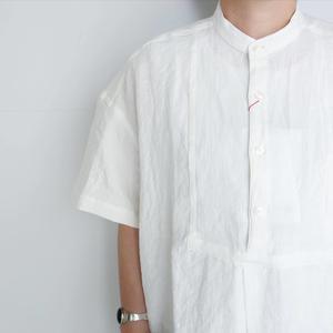 Le Sans Pareil : Linen Band Collar Boscom S/S Shirts - 
