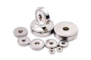 Counterbore Neodymium Shallow Pot Magnets - 