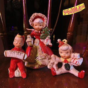 1960s Vintage クリスマス 日本製陶器人形いろいろ - 