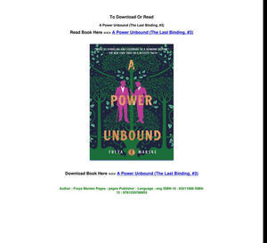 Download [PDF] A Power Unbound (The Last Binding, #3) (Author Freya Marske) - 