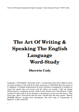 The Art Of Writing & Speaking The English Language - 