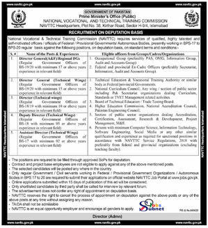NAVTTC National Vocational & Technical Training Commission Jobs 2024 - 