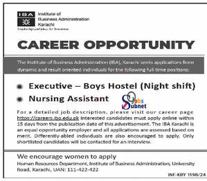 New IBA Jobs in Karachi May 2024-Institute of Business Administration Jobs - 