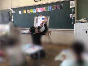 稲沢市の丸甲小学校3年生で絵画指導をおこないました。 - 