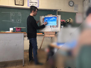 稲沢市の丸甲小学校6年生で絵画指導をおこないました。 - 