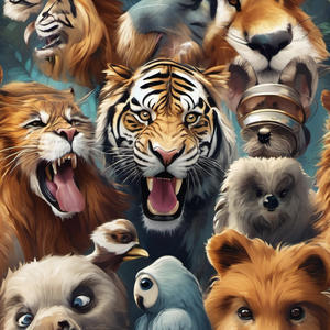 Animal themed Caricature Paintings - 