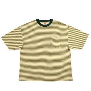 Health knit / ボーダー クルーネックTシャツ - 